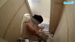 petite teen shaving pussy on spy shower cam Thumb