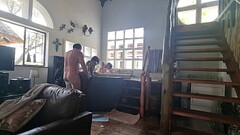 Interracial 3 girls 1 cock foursome BLOWJOB and pussy fucking swapping in and out of SPA BATH | REVE Thumb