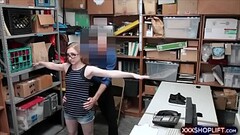 Geek shoplifter chick gets punished with a huge cock Thumb