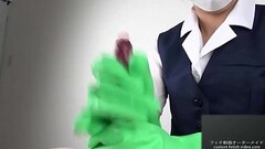 Handjob with latex gloves Thumb