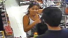 Hot Woman Flashes Boobs at Cashier Short on Cash Thumb