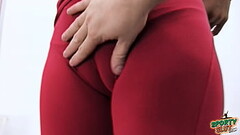 Amazing Cameltoe Puffy Pussy in Tight Yoga Pants. Round Ass too Thumb