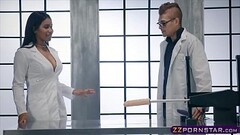 Cute ebony tries the newest fucking machine with a big dildo Thumb