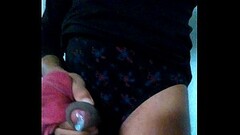 Boy masturbating wearing his friend'_s '_s stolen sexy panty Thumb