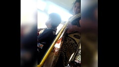 Telugu aunty navel show in bus Thumb